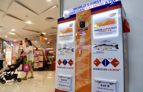 Singapore có ATM cá hồi đầu tiên thế giới