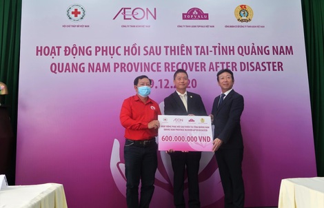 AEON Việt Nam cùng AEON TOPVALU Việt Nam hỗ trợ người dân miền Trung