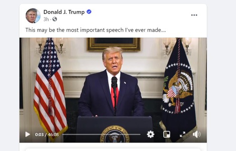 Tổng thống Trump bất ngờ có bài phát biểu "quan trọng" dài 46 phút