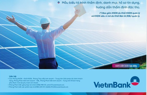 VietinBank đồng hành cùng doanh nghiệp trong các dự án điện mặt trời mái nhà