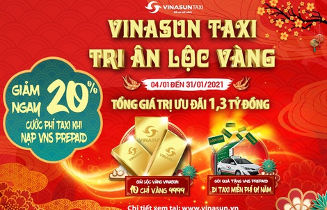 Vinasun Taxi triển khai Chương trình khuyến mãi “Tri ân lộc vàng”