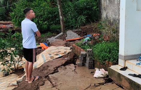 Sụt lún đất uy hiếp một số hộ dân tại TP Bảo Lộc