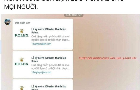 Click vào quảng cáo “trúng thưởng đồng hồ Rolex”, coi chừng mất tài khoản ngân hàng
