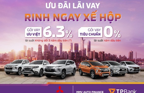 Mua xe Mitsubishi với lãi suất 0%/năm từ TPBank