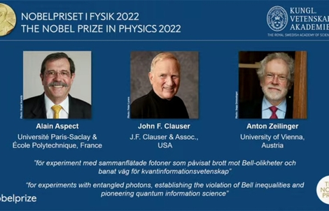 Nobel Vật lý 2022 xướng tên 3 nhà vật lý lượng tử