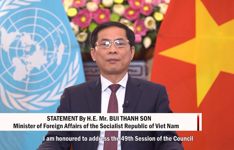 Bộ trưởng Bùi Thanh Sơn phát biểu tại Phiên họp Hội đồng Nhân quyền Liên Hiệp Quốc