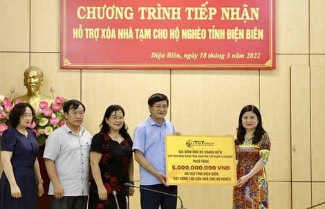 Gia đình và doanh nghiệp của doanh nhân Đỗ Quang Hiển ủng hộ Điện Biên 20 tỉ đồng xây nhà cho hộ nghèo