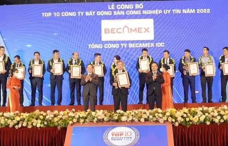 Becamex IDC liên tiếp 2 năm đạt danh hiệu Công ty Bất động sản công nghiệp uy tín nhất Việt Nam