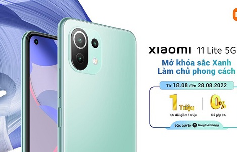 Xiaomi 11 Lite 5G NE phiên bản Xanh Bạc Hà tại Thế Giới Di Động