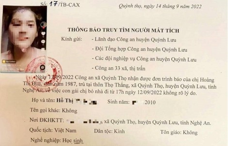 Nữ sinh lớp 7 “mất tích” bí ẩn cùng chị em họ