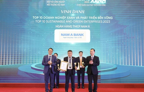 Nam A Bank là Top 10 Doanh nghiệp xanh và phát triển bền vững