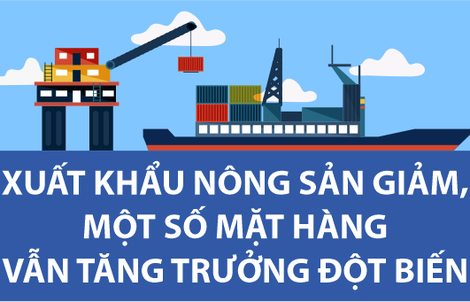 Infographic: Xuất khẩu nông sản giảm, một số mặt hàng vẫn tăng trưởng đột biến