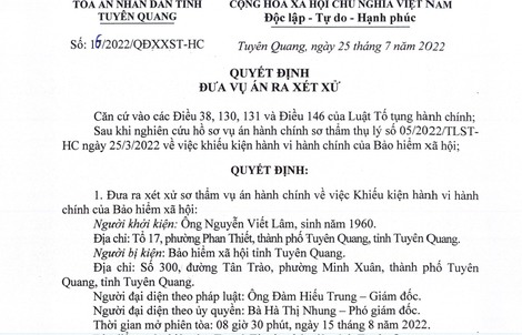 Chủ hộ kinh doanh cá thể đầu tiên khởi kiện cơ quan BHXH ra tòa