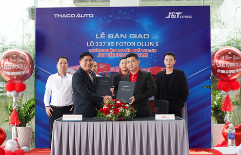 THACO AUTO bàn giao lô 237 xe tải Foton Ollin cho J&T Express Việt Nam