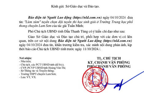 Vụ "lùm xùm" ở Trường THPT chuyên Lam Sơn: Tỉnh Thanh Hóa chỉ đạo làm rõ