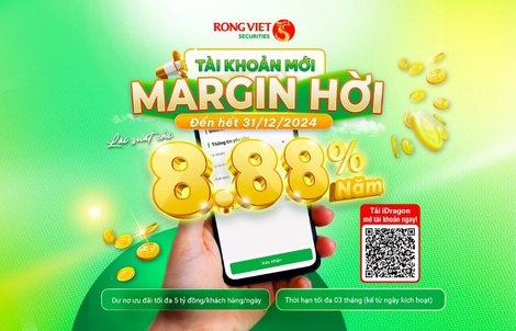 Chứng khoán Rồng Việt tung ưu đãi lãi suất margin chỉ 8,88%/năm