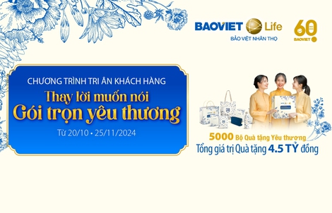 5.000 bộ quà tặng dành cho khách hàng của Bảo Việt Nhân thọ trên toàn quốc