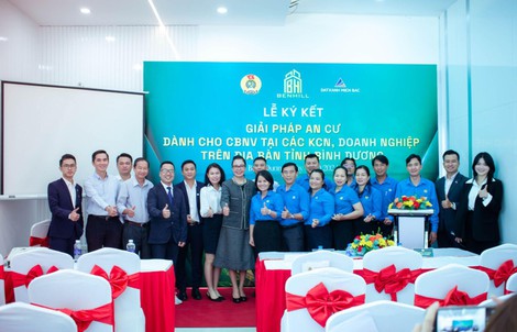 Lễ ký kết cung cấp giải pháp an cư giữa Đất Xanh Miền Bắc và Liên đoàn Lao động tỉnh Bình Dương