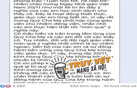 Tranh luận về việc tặng quà nhân Ngày Nhà giáo Việt Nam