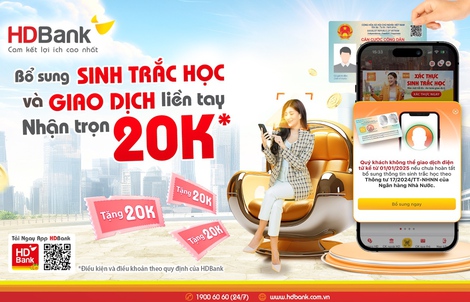 HDBank khuyến nghị khách hàng nhanh chóng bổ sung sinh trắc học, tránh gián đoạn giao dịch