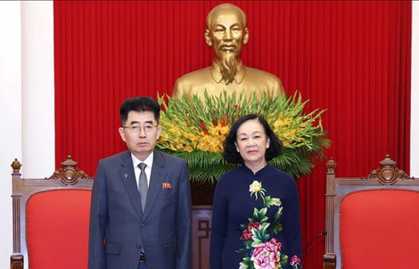 Thường trực Ban Bí thư Trương Thị Mai tiếp Đoàn đại biểu Đảng Lao động Triều Tiên
