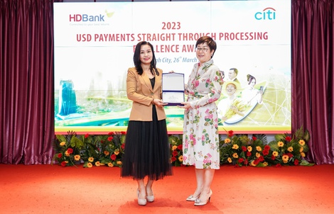 HDBank nhận “Giải thưởng chất lượng thanh toán quốc tế xuất sắc năm 2023” từ Citibank
