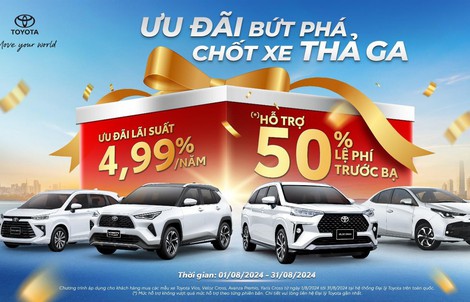 Hỗ trợ 50% lệ phí trước bạ khi mua xe Toyota trong tháng 8-2024