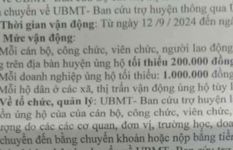 Ủy ban MTTQ huyện Gio Linh, Quảng Trị thu hồi công văn kêu gọi ủng hộ khắc phục mưa bão