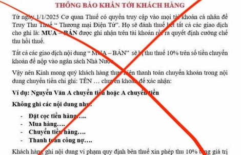 Thực hư thông báo "thu thuế thương mại điện tử 10%" đang lan truyền trên mạng xã hội