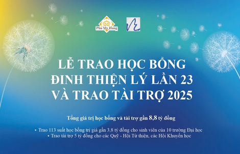 Quỹ Đinh Thiện Lý và Phú Mỹ Hưng trao gần 8,8 tỉ đồng học bổng và tài trợ