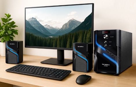 SoundMax A-838: Loa 2.1 gọn gàng, hiện đại, kết nối đa năng