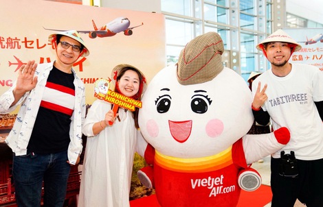 Vietjet tăng chuyến bay Hiroshima - Hà Nội lên 4 chuyến khứ hồi mỗi tuần