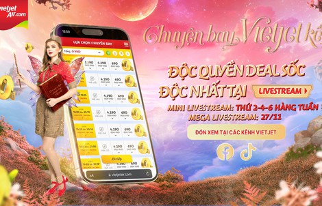 Triệu vé 0 đồng tại Vietjet Mega Livestream 27-11