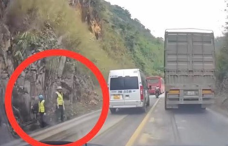 VIDEO: Hàng ngàn m3 đất đá từ trên cao rơi xuống vùi lấp 2 công nhân