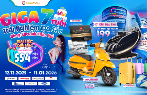 Đại tiệc sinh nhật 7 tuổi của TTTM GIGAMALL “Trải nghiệm đa sắc - Bừng khoảnh khắc vui”