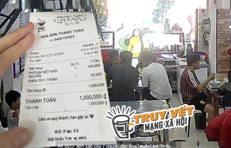 CLIP 7 người đàn ông "quên" thanh toán 7 tô phở đặc biệt ở TPHCM