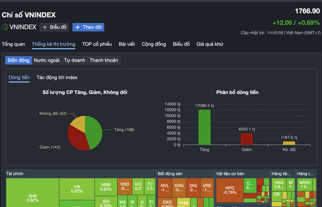 Chứng khoán 30-12: VN-Index bứt phá 12 điểm, một cố phiếu hóa chất "tím lịm"