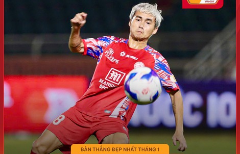 Tiền vệ CLB TP HCM ghi bàn thắng đẹp nhất tháng 1 V-League 2024-2025