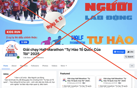 Cảnh báo fanpage giả mạo Giải Half Marathon "Tự hào Tổ quốc tôi"