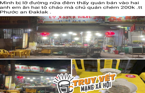 Thực hư thông tin ăn 2 tô cháo bị "chặt chém" 200.000 đồng