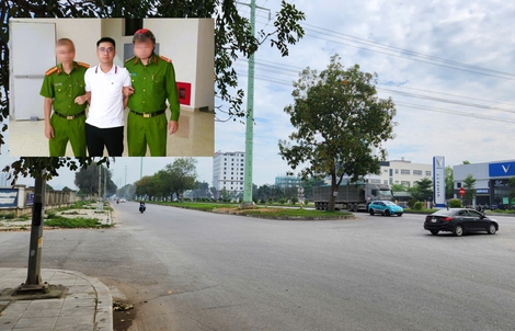 Nghi phạm Bùi Đình Khánh bị bắt khi đang đi bộ trên đường