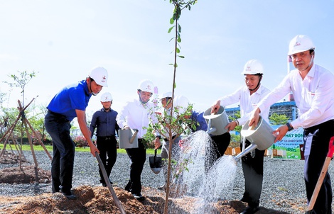 Vĩnh Tân 2 phủ xanh thêm hơn 300 cây nhân dịp Tết trồng cây năm 2025