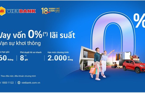 Vietbank triển khai gói vay 2.000 tỉ đồng, 0% lãi suất