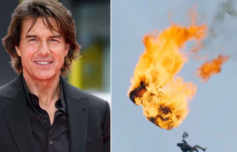 Tom Cruise lập kỷ lục mạo hiểm với dù đang cháy