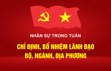 Infographic Nhân sự trong tuần: Chỉ định, bổ nhiệm lãnh đạo bộ, ngành, địa phương
