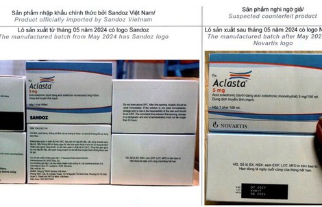 Sở Y tế TP HCM thông báo khẩn thu hồi một sản phẩm thuốc có dấu hiệu giả mạo