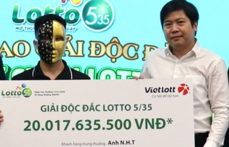 Một thanh niên trúng Vietlott hơn 20 tỉ đồng "hết sức bất ngờ"