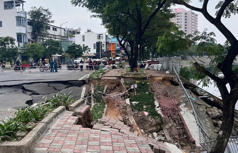 UBND phường Chánh Hưng thông tin về vụ sụt lún bờ kè kênh Tàu Hủ