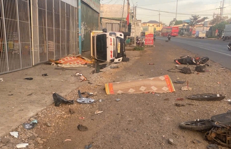 Lâm Đồng: Nhiều xe tông liên hoàn làm 3 người thương vong