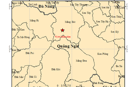 Ngày mùng 5 Tết, tỉnh Quảng Ngãi xảy ra liên tiếp 6 trận động đất